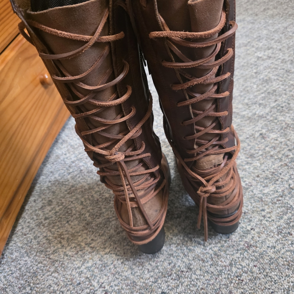 Brown Leather Freebird Coal Boots - Picture 2 of 3